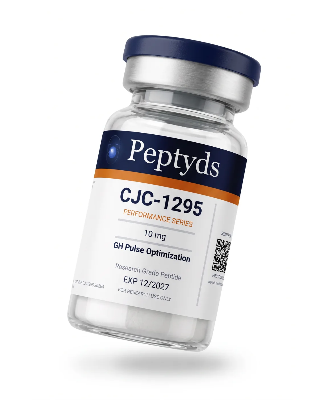 10 mg vial lyophilised vial of CJC-1295 No DAC, ISO/IEC 17025 lab-verified, Peptyds packaging