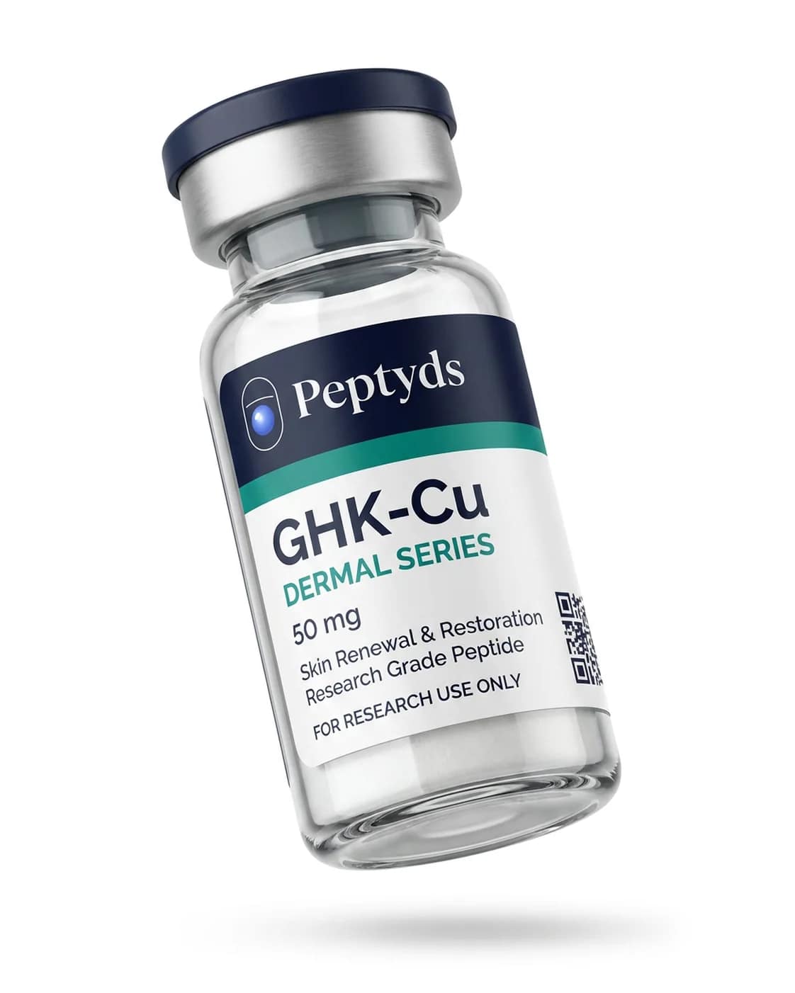 10 mg vial lyophilised vial of GHK-Cu, ISO/IEC 17025 lab-verified, Peptyds packaging