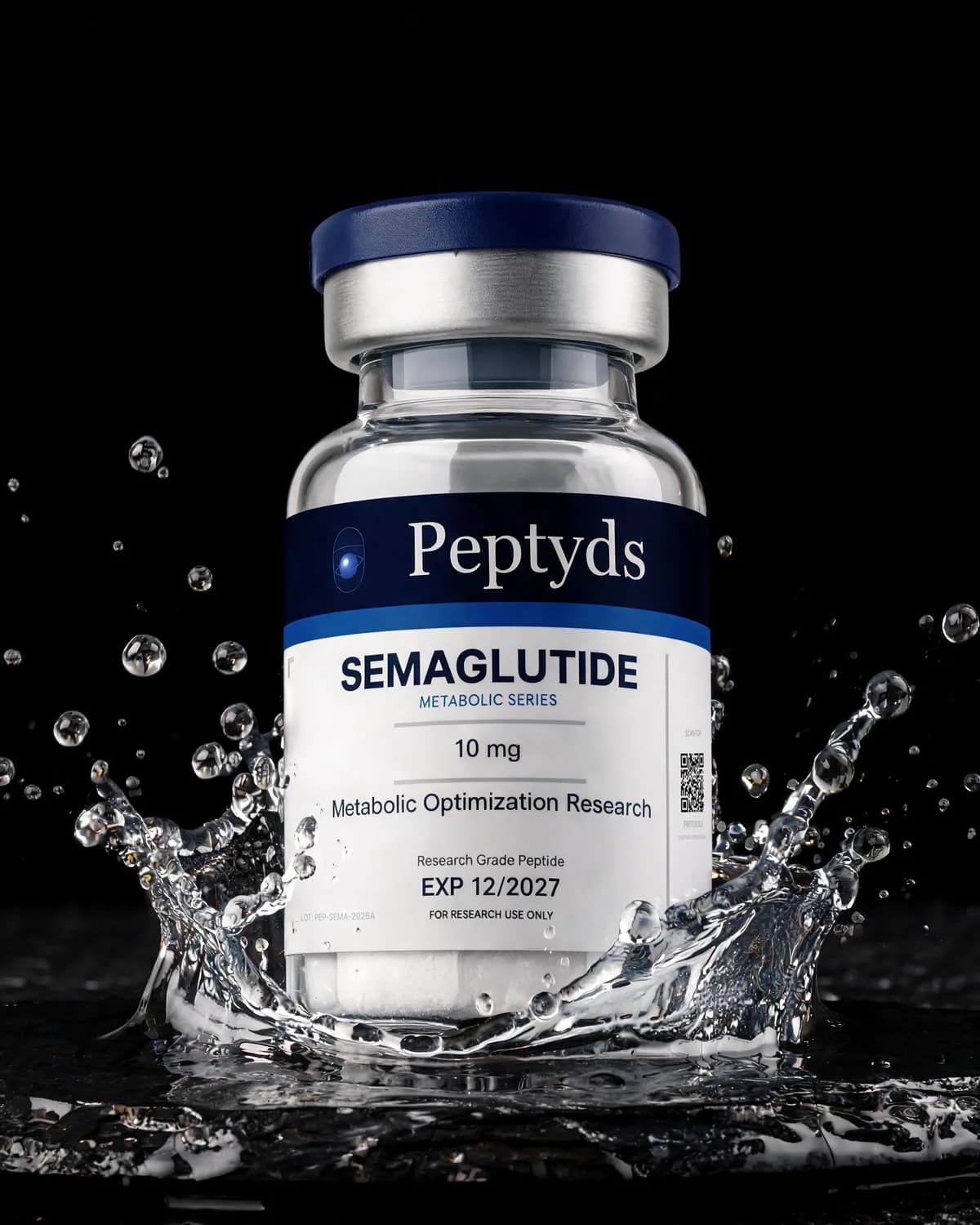 5 mg vial lyophilised vial of Semaglutide, ISO/IEC 17025 lab-verified, research-use-only, Peptyds packaging