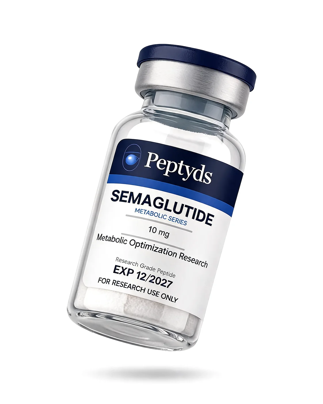 5 mg vial lyophilised vial of Semaglutide, ISO/IEC 17025 lab-verified, research-use-only, Peptyds packaging